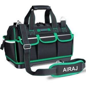 High-end Tool Bag,16 Inch Wide Mouth Tool Bag with Molded Hard bottom Base